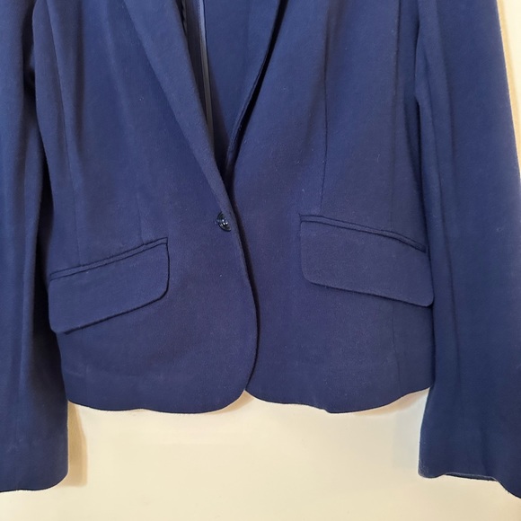 Jones New York Signature Navy Cotton Blazer, Size 10 - Picture 3 of 5
